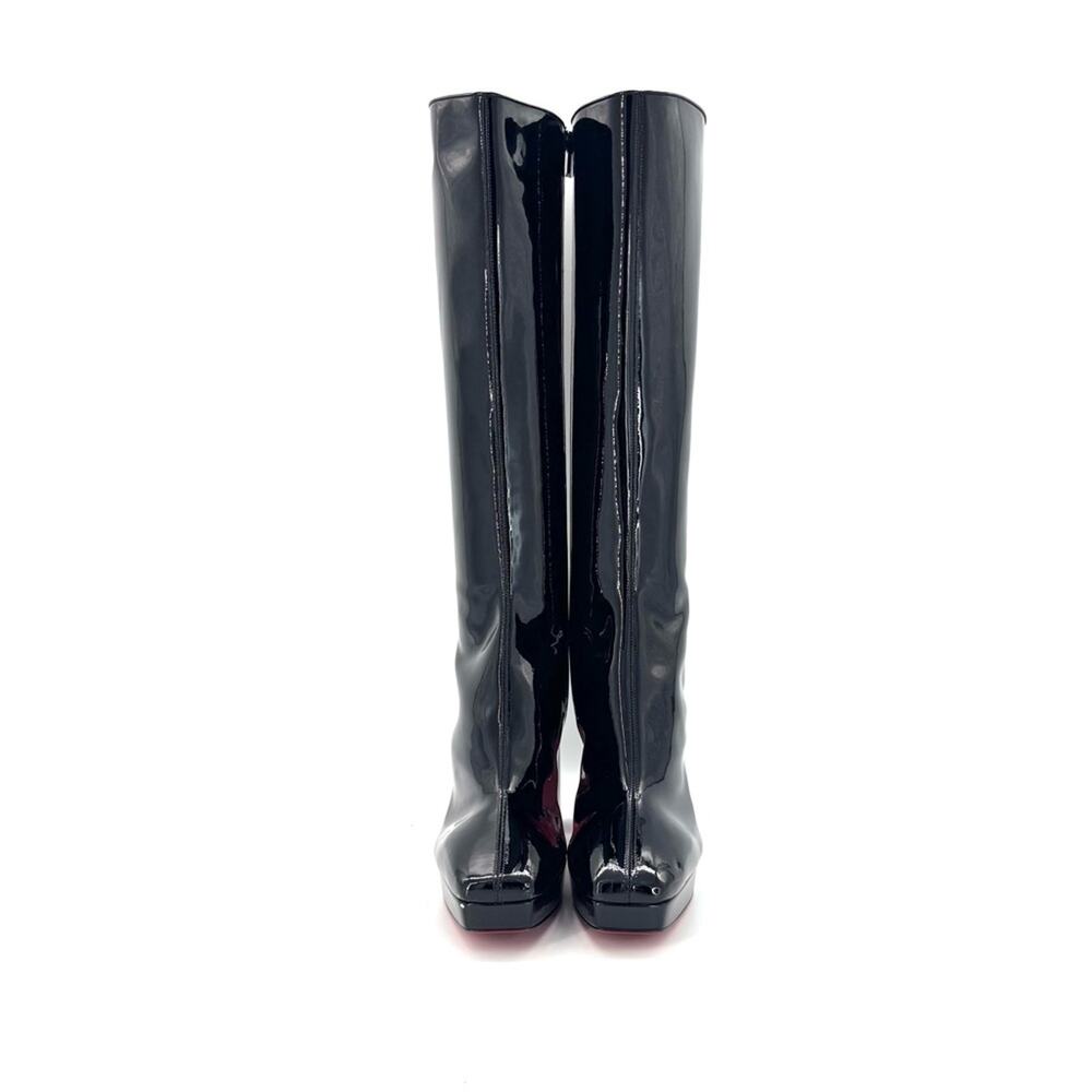 NEW Christian Louboutin Alleo 90 Patent Knee High Platform Boots 41 - Picture 5 of 9